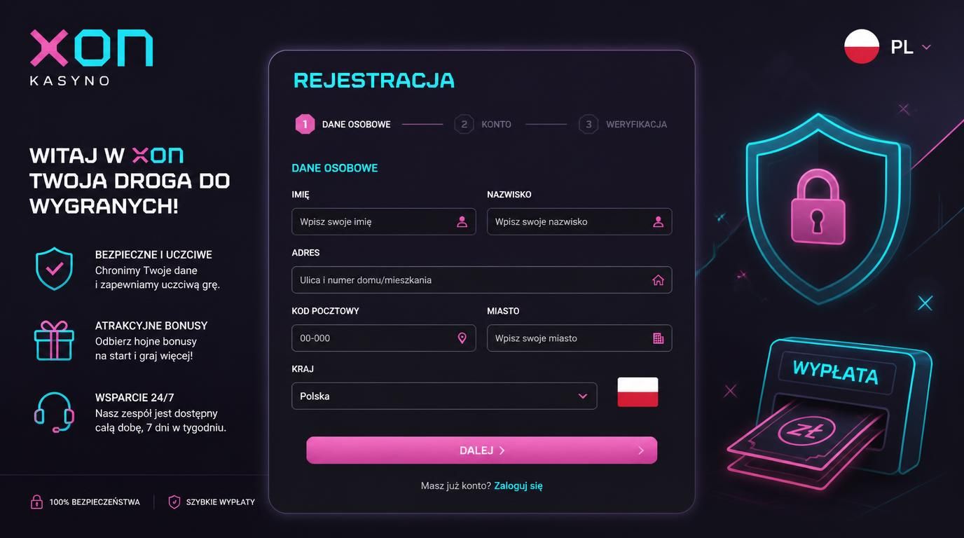 obraz przedstawiający formularz rejestracyjny kasyna, ochrona danych i szybkie wypłaty w kontekście Polski